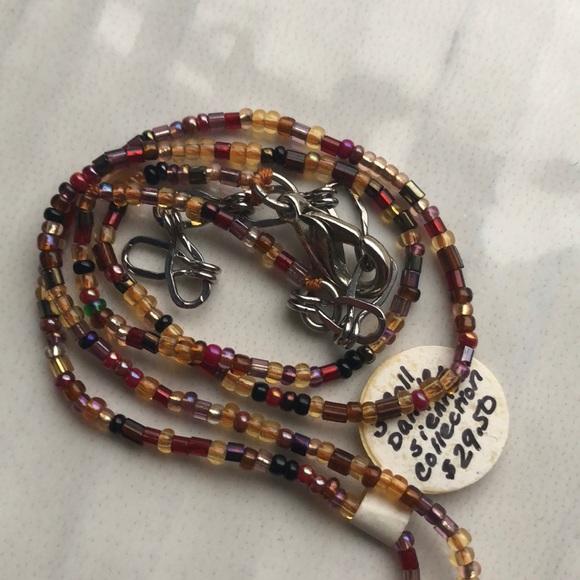 3 Ball Dangle Sienna Hand Beaded Necklace - Picture 4 of 6